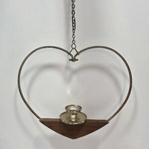 Vintage Mid Century Modern Hanging HEART Candleholder